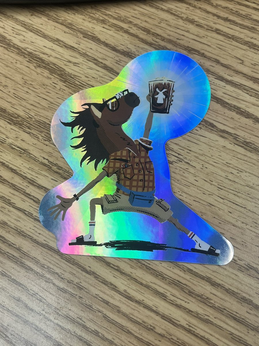 Static_Disaster's tweet photo. the cold brew day sticker from dutch bros is just henry oak (ignoring the horse hatred for the bit) https://t.co/A90ceVh1da