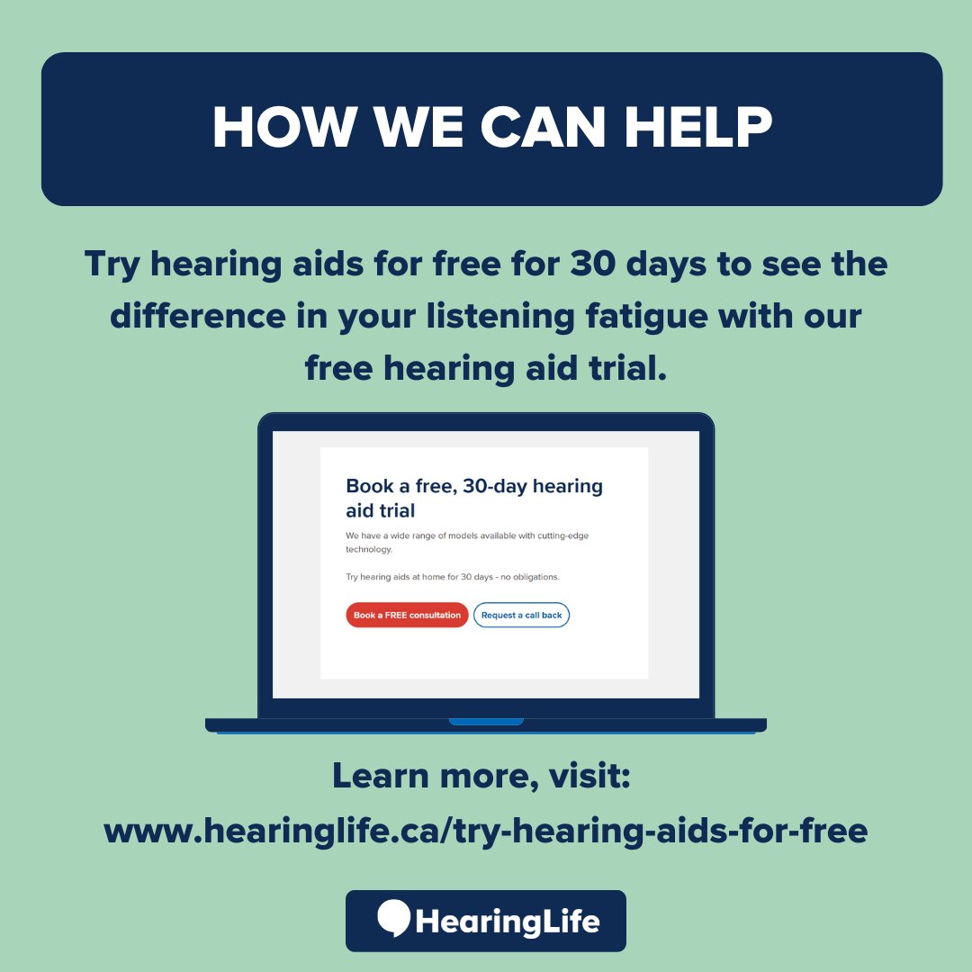 Let’s talk about listening fatigue.
What is it and how can you reduce it?

Source: ow.ly/MHbn50NChIJ

#LifeChangingHearingCare #HearingCare #SafeListening #LoveYourEars #HearingLife
