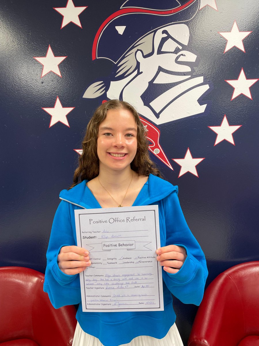 Recognizing awesome behavior and character with Positive Office Referrals! Well done 8th graders!