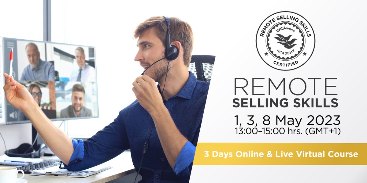 wca_world's tweet photo. 💡Learn the remote selling skills you need to succeed at every customer meeting and close the deal!

📌Enroll: https://t.co/Uh9ph8MLc4

👉Don't have an account? Sign up here: https://t.co/n28M6fUupx

#WCAworld #WCAworldAcademy #OnlineTraining  #eLearning https://t.co/9vsLM0gSCv