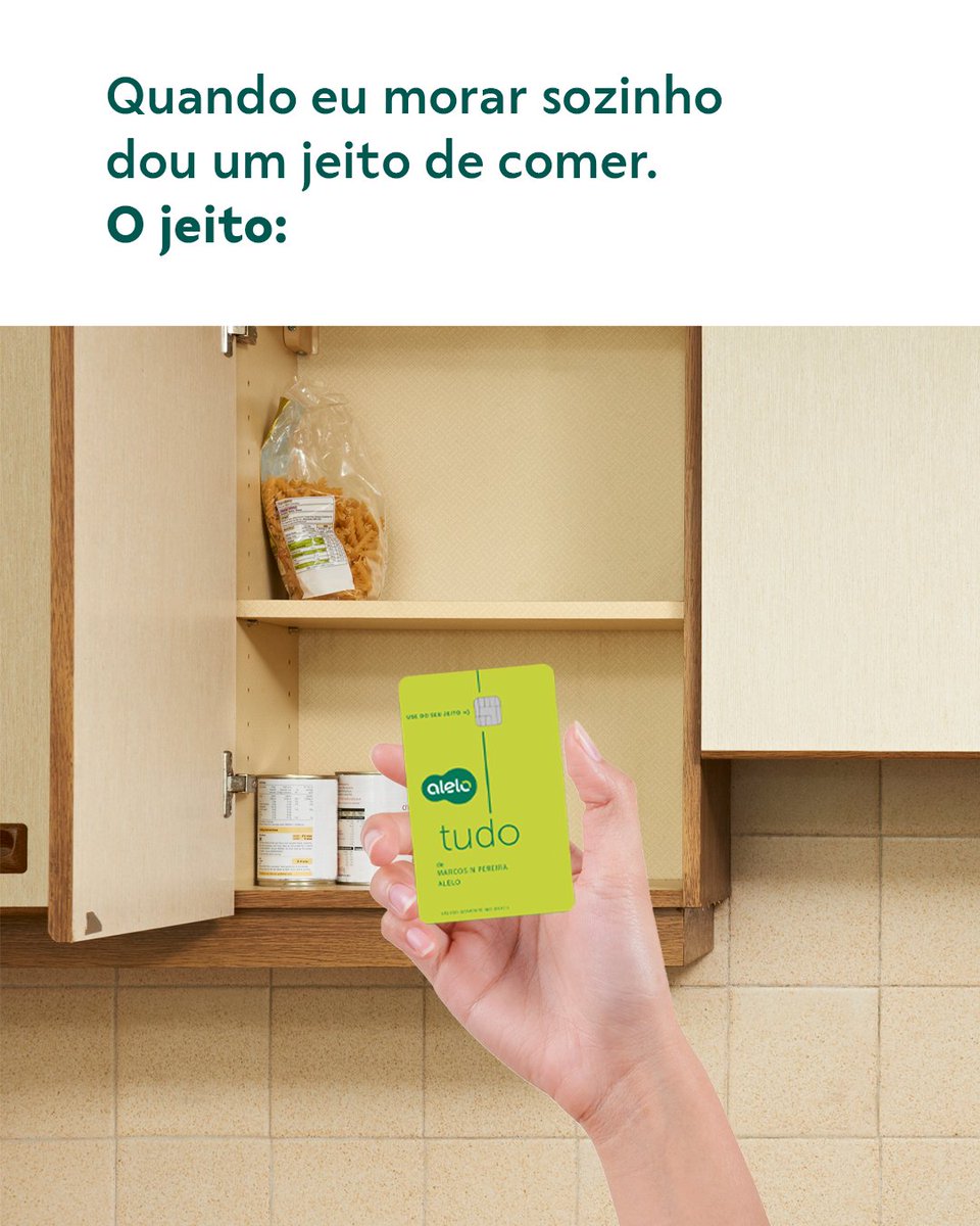 Armário tá vazio, mas o verdinho tá cheio. Quem aí só precisa de um desses pra morar sozinho? Com Alelo, você pode.