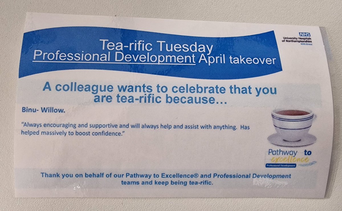 Lisa Morin (@lisa_morin) on Twitter photo Congratulations Binu on your Tea-riffic award! Willow staff all know you're fantastic, and that it's so well deserved!
#teamwillow ๐๐๐
<a href="/nursekelster/">Kelly  Gurney</a> <a href="/kspazzolino/">Kirsty</a> <a href="/NGHPPD/">NGH P&P Development</a> <a href="/NGHnhstrust/">Northampton General Hospital ๐</a> Congratulations Binu on your Tea-riffic award! Willow staff all know you're fantastic, and that it's so well deserved!
#teamwillow ๐๐๐
<a href="/nursekelster/">Kelly  Gurney</a> <a href="/kspazzolino/">Kirsty</a> <a href="/NGHPPD/">NGH P&P Development</a> <a href="/NGHnhstrust/">Northampton General Hospital ๐</a>