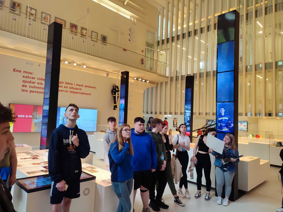 This week our #PublicService learners from @ColegMenai  visited the #firefighters museum to gain insight into how the Catalan fire security works.