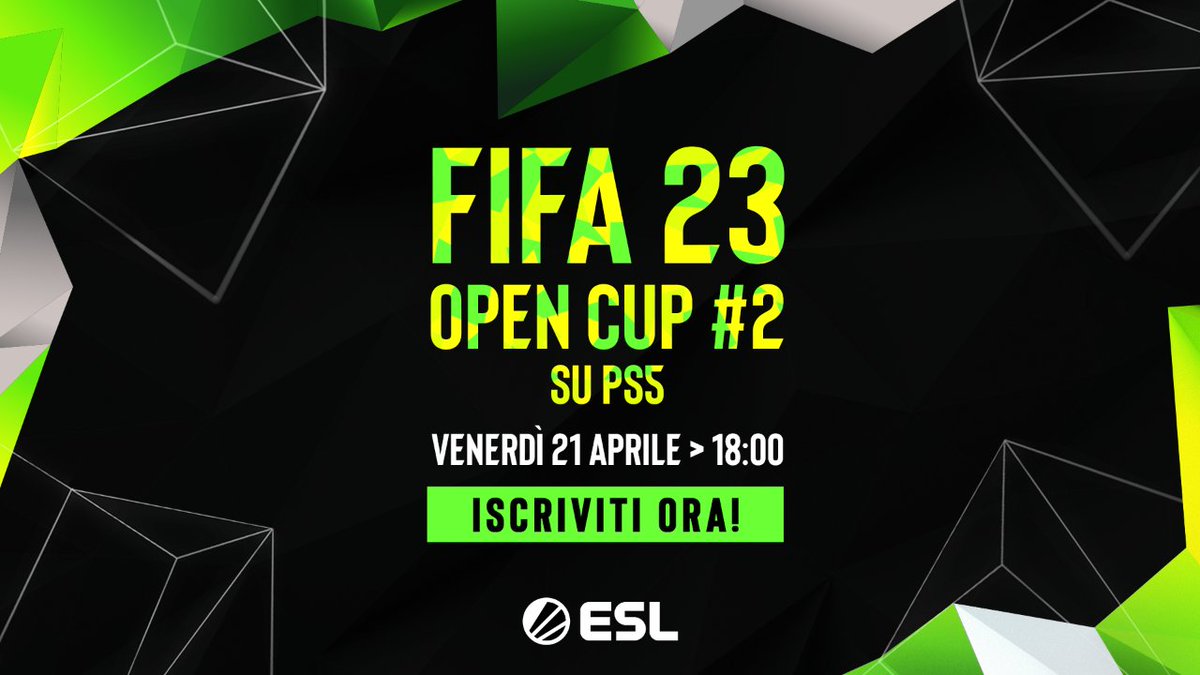 ESLItaly's tweet photo. Nuovo appuntamento con le Open Cup di #FIFA23 su #Playstation5 ⚽

Non aspettare, iscriviti subito su: https://t.co/SpuiIheVGd https://t.co/ezS8Ulbg0a