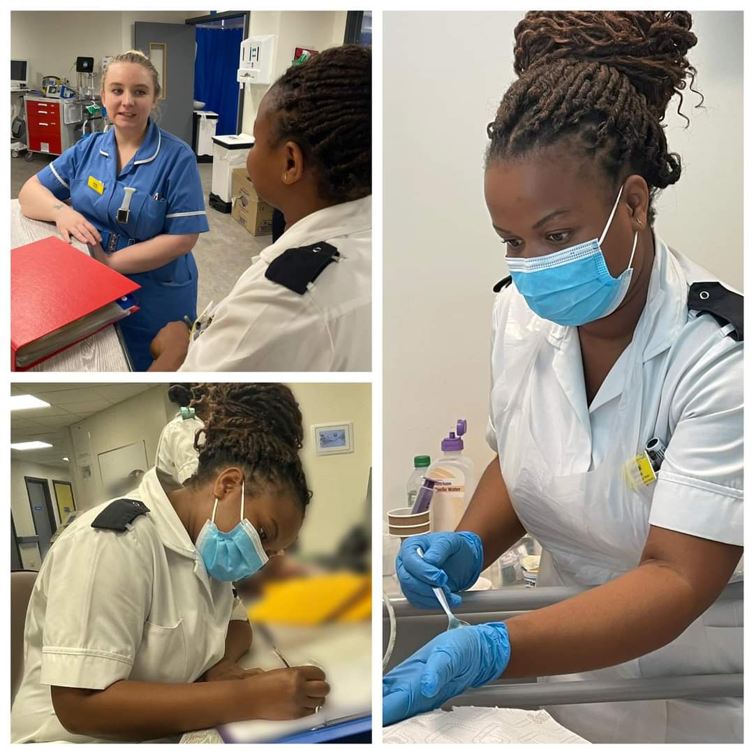WalsallHcareNHS's tweet photo. We’re visiting a new patient to carry out another swallowing assessment. 

During the assessment, she monitors for signs of choking or coughing. https://t.co/BvD3UZ1vuA
