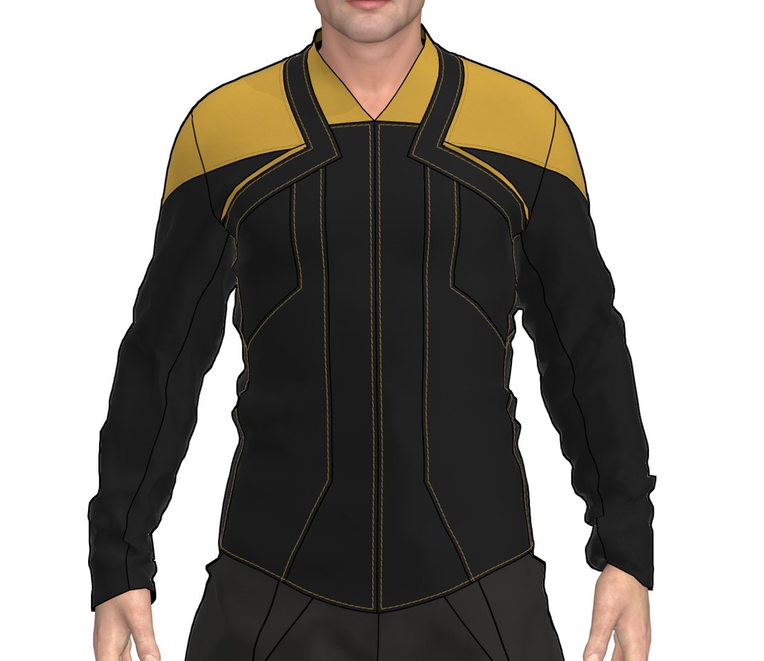 VolanteDesign's tweet photo. Working on our take of the 2401 Field Jacket.

This is the first stage, still needs some tweaks and prototypes before sending it to the replicator.

#StarTrekPicard #fieldjacket #prototype #starfleetjacket https://t.co/Mvr5BkAWVL