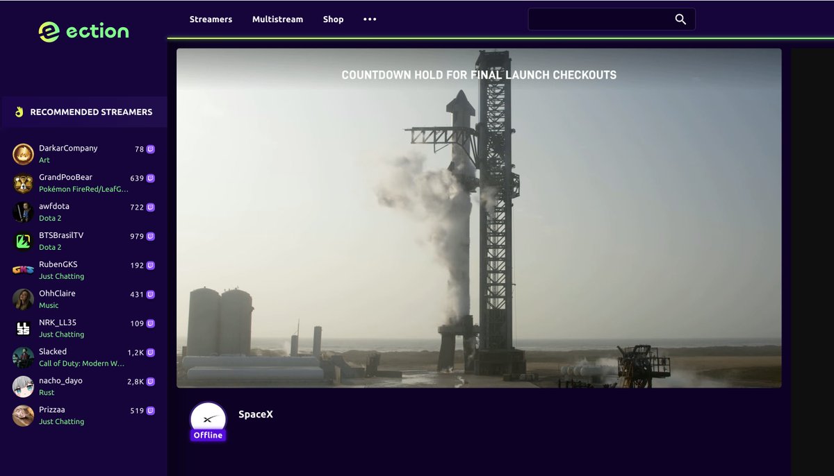 ection_tv's tweet photo. Congratulations on the launch of the #Starship!
Missed it? Watch it on https://t.co/zFBxej9yAq!

https://t.co/k5KS0YurdV https://t.co/4SdOREztGT