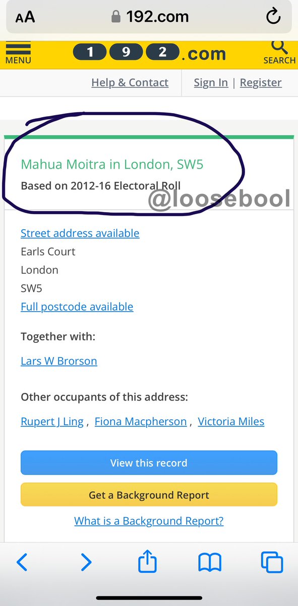 loosebool's tweet photo. Hey @MahuaMoitra ji , is it true that you were registered as a voter in 2012-16 in London,SW5 … 🤔?? 

When did you take Indian Citizenship &amp; why the record is showing that you are together with Lars W Brorson in 2012-16 🙄?? https://t.co/JgF50xPA7X