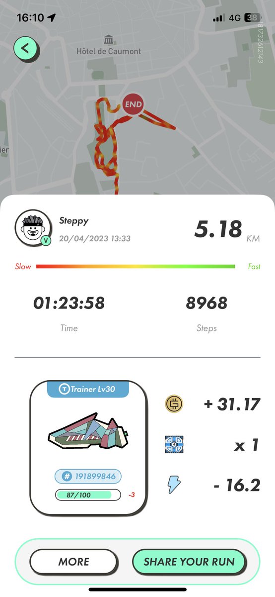 Threell's tweet photo. @KleberSTEPN @ArmandiElaion @StepnEurope @Stepnofficial @bnBeth_solvax Day 5, we keep on running each day because that’s what our body want!!!

#STEPNDAILYROUTINE #STEPNEaster @KleberSTEPN @Stepnofficial https://t.co/lT4m6rS1y1