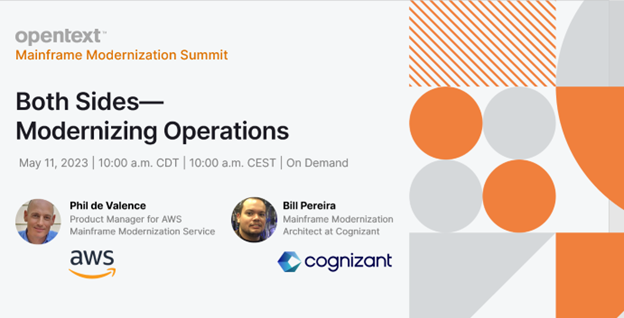 qmangus's tweet photo. Should you modernize with operations or modernize with open source? Hear both sides &amp; decide your own path at the #OpenText Mainframe Modernization Summit. Register now to attend live or to watch on demand. #MainframeMod23 #MyCompany https://t.co/C5Sw4ptGlD https://t.co/3WV2L9jv0K