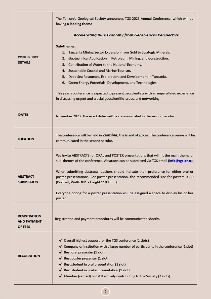 Tanzania Geological Society tweet media