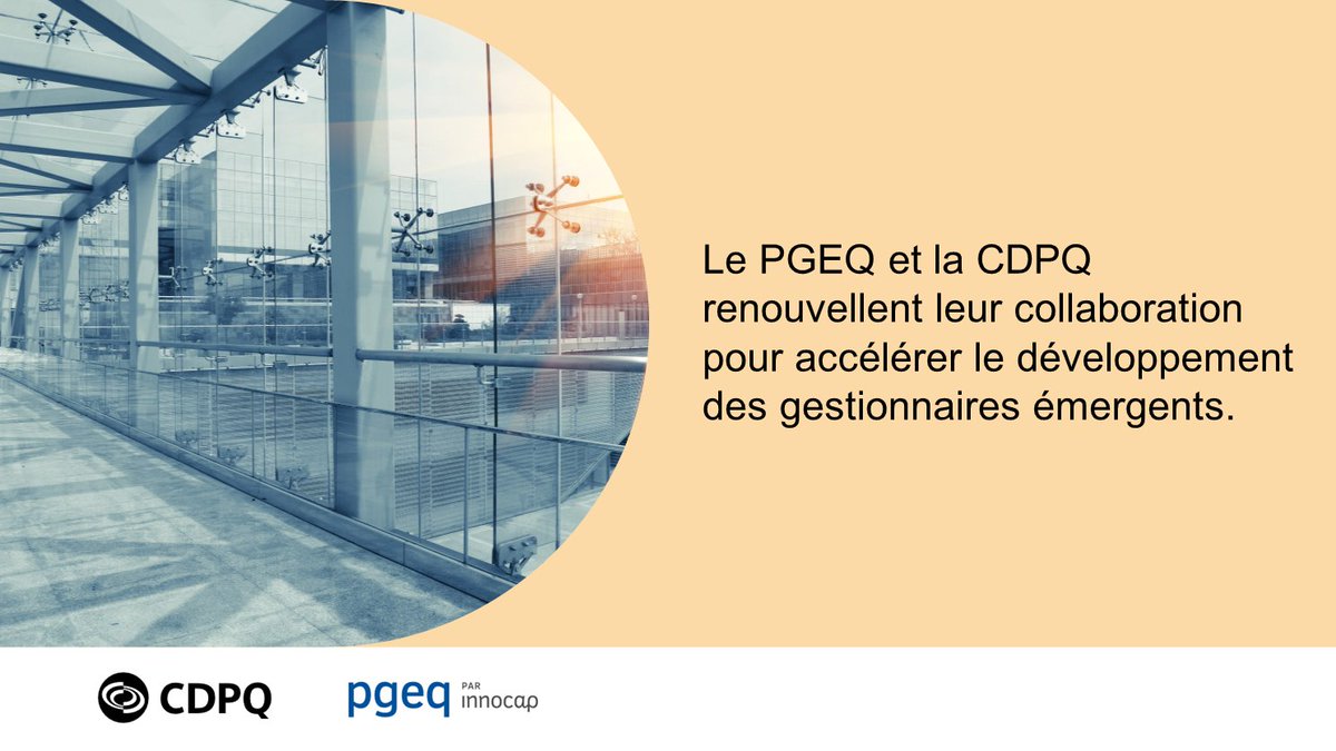 .@LaCDPQ réitère son appui au PGEQ afin d’assurer la pérennité du programme, soutenir la croissance des firmes de gestionnaires émergents et l’écosystème financier québécois. bit.ly/3GZWHo2