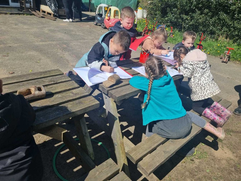 Busy, Autonomous learners enjoying the Spring sunshine today! Caring for and taking the baby for a stroll, enjoying a 'sandachino' some group map making for an invented treasure game and 'bucket fishing' off the (slide) deck #outdoorplay #freedom #enterprisingcreativecontributors