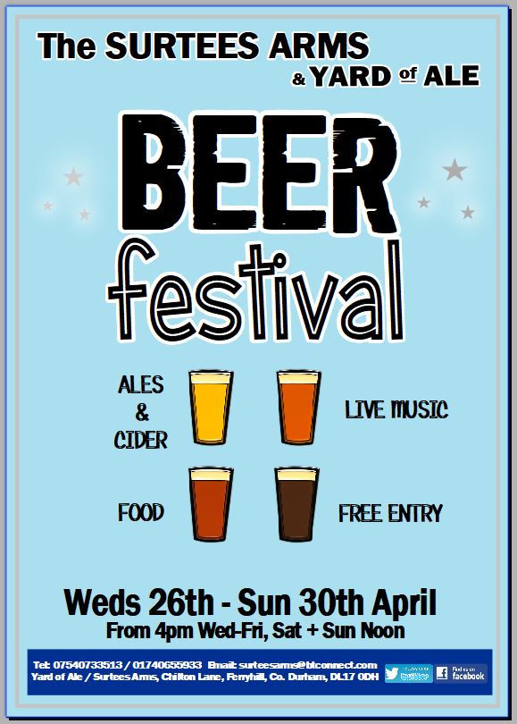 Alan (@yardofalebrewer) on Twitter photo Cellar is filling up nicely, with confirmed guests including <a href="/ThreeBrewing/">ThreeBrothersBrewing</a> <a href="/Capsoffdrinks/">Caps Off Brewery</a> #ConsettAles <a href="/Wensleydale_Ale/">Wensleydale Brewery</a> #HopperHouseBrew <a href="/Alnwickbrewery1/">Alnwick Brewery</a> <a href="/blockyardbrew/">Blockyard Brew co</a> <a href="/NickSmithFOB/">Nick Smith, Beer Adventures</a> Steam M/C <a href="/thornbridge/">Thornbridge Brewery</a> All starts Weds 26th, 4pm. <a href="/CAMRADurham/">CAMRA Durham</a> Cellar is filling up nicely, with confirmed guests including <a href="/ThreeBrewing/">ThreeBrothersBrewing</a> <a href="/Capsoffdrinks/">Caps Off Brewery</a> #ConsettAles <a href="/Wensleydale_Ale/">Wensleydale Brewery</a> #HopperHouseBrew <a href="/Alnwickbrewery1/">Alnwick Brewery</a> <a href="/blockyardbrew/">Blockyard Brew co</a> <a href="/NickSmithFOB/">Nick Smith, Beer Adventures</a> Steam M/C <a href="/thornbridge/">Thornbridge Brewery</a> All starts Weds 26th, 4pm. <a href="/CAMRADurham/">CAMRA Durham</a>