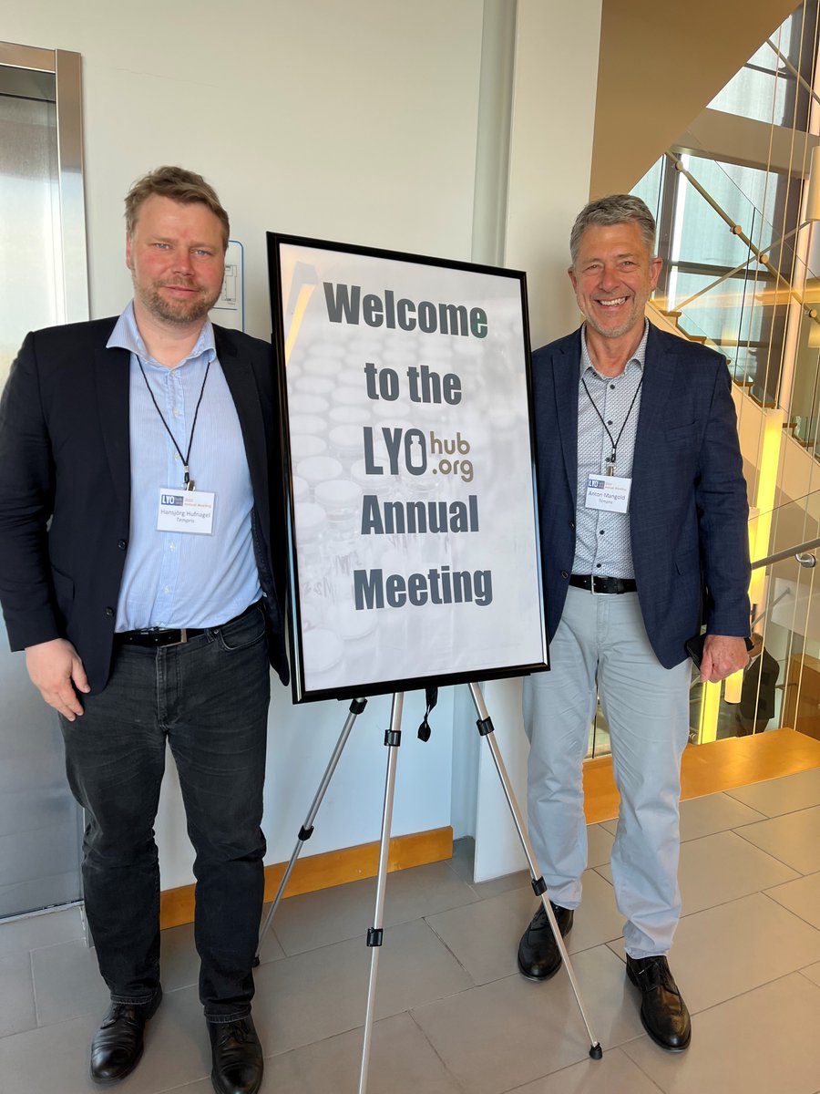 lyohub's tweet photo. So glad to have Dr. Hansjoerg Hufnagel and Anton Mangold representing the newest member of LyoHUB, Tempris GmbH, at the LyoHUB 2023 Annual Meeting https://t.co/mjswwjo1l8