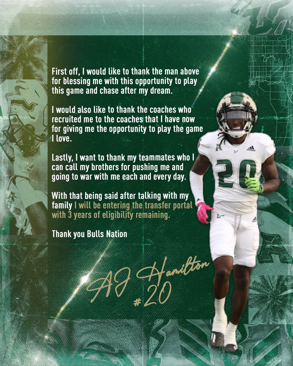 It’s been real Bull nation🤝🏾
Officially in the transfer portal
