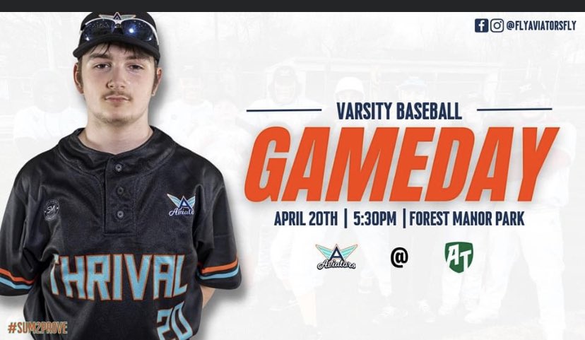 GoThrival's tweet photo. 🚨GAMEDAY ALERT🚨
Baseball looks to make it three in a row on the road tonight.
🆚️ Arsenal Tech
🕐 5:30PM
📍2000 Forest Manor Ave, Indianapolis, IN 46218
82° ⛅️
@ThrivalIndy @IPSAthletics @Darren_M_T
#sumn2prove #flyaviatorsfly ✈️ https://t.co/JUpG9Nui7T