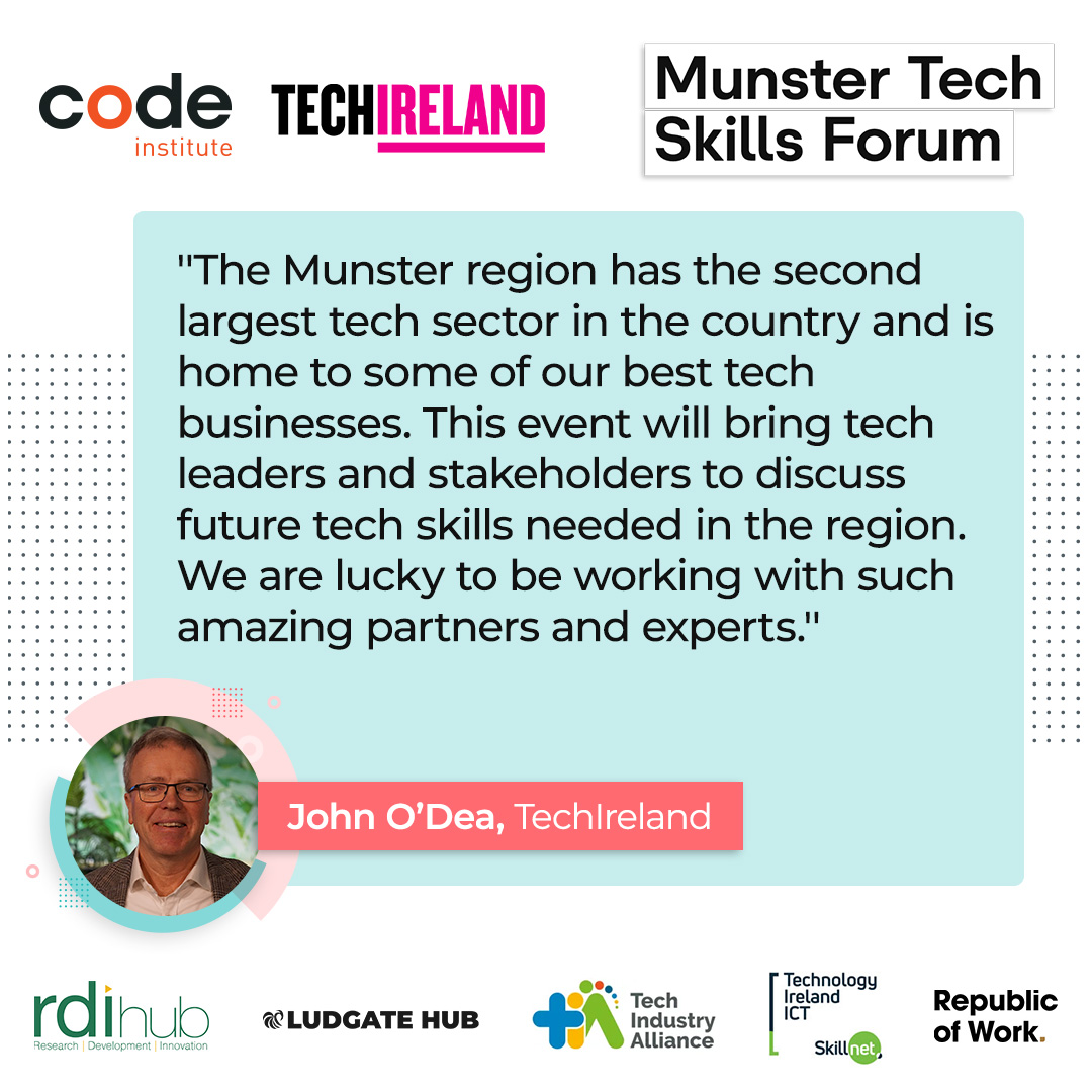 techireland's tweet photo. ⭐John O'Dea, CEO of @techireland  is looking forward to the Munster Tech Skills Forum.

Hear more key insights from some industry experts and join us on the 4th May in @RDIhubIreland.

Register here: https://t.co/BdjgJNoU96

#MTSF2023 #MunsterTechEvent #techevent #techskills https://t.co/oiVg7QHggh