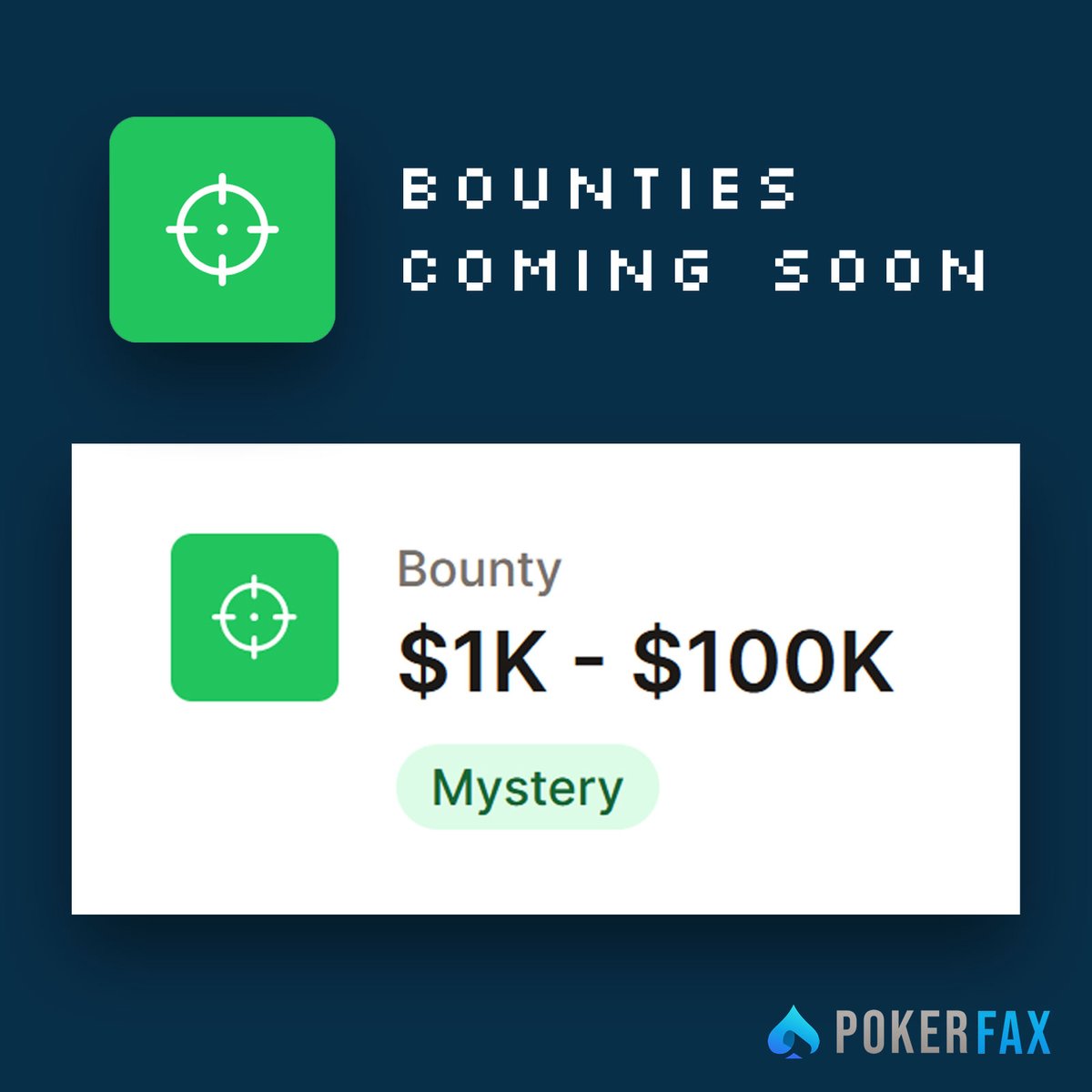 PokerFAX's tweet photo. Next feature: BOUNTIES (coming soon) https://t.co/2V35fTJhu3