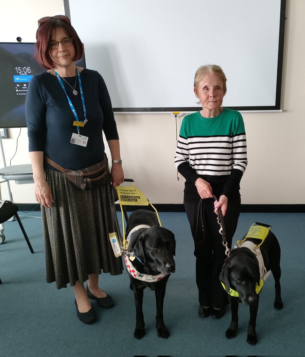Did you know ..... If you see a guide dog user with the handle resting on the dog's back that they need help - they may be lost or need to cross a road. Thank you to our guide dog users <a href="/TeamQEH/">The QEH King's Lynn</a> during our sensory impairment staff training session - look out for future dates.