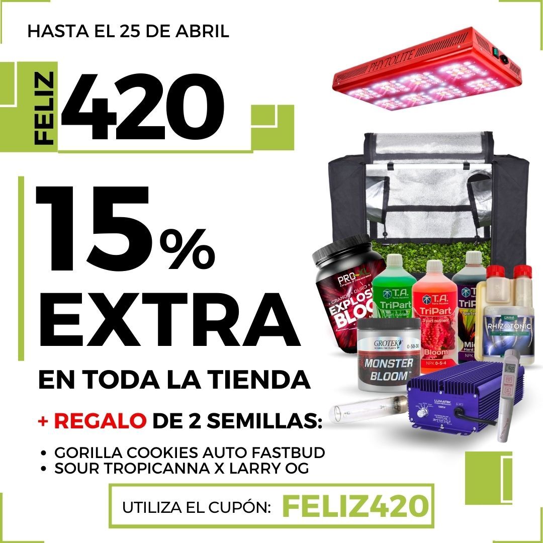 optigarden's tweet photo. 🎉 Feliz 420! ¡Ahorra y cultiva! 🍾 -15% en TODOOOO + 2 semillas de Regalo
👉AQUÍ: https://t.co/MSlK0opCXV https://t.co/GEAYI1wMow