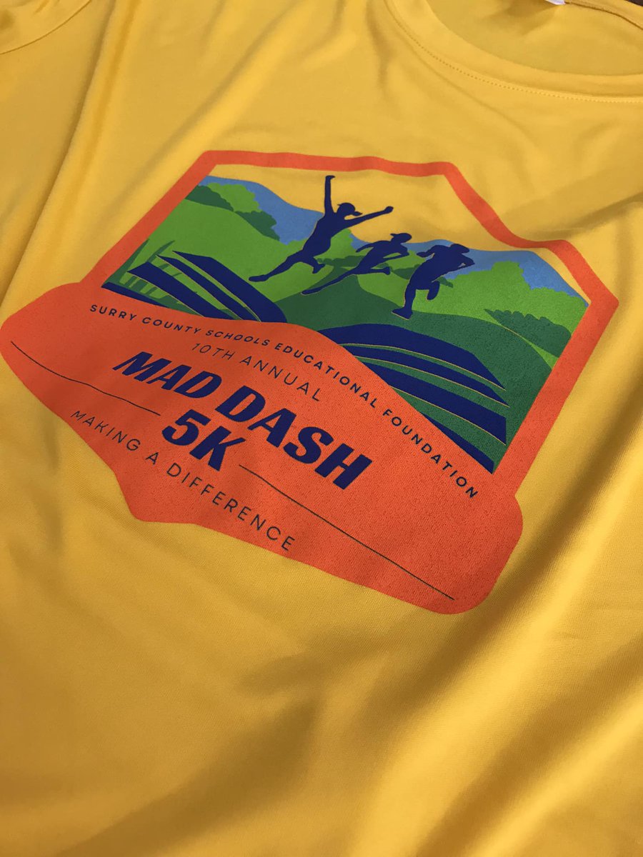 SCSEdFoundation's tweet photo. #MADDASH23 shirts and packets are ready!  
Individual packet pickup is Friday, 10 am - 4 pm, at SCS Technology Building (419 N Main Street, Dobson). https://t.co/7kAps3O8j9