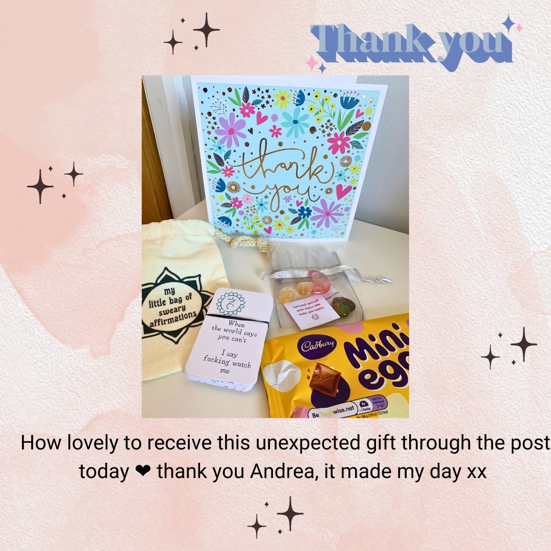 JulieTa58407536's tweet photo. An act of kindness can really make a difference to a day ❤️ I feel blessed to know so many wonderful people through this #LongCovid journey #ActofRandomKindness #kindness #minieggs #affirmations #affirmationpositive #crystals #crystalhealing #onedayatatime #bekind https://t.co/a2fFycK76e