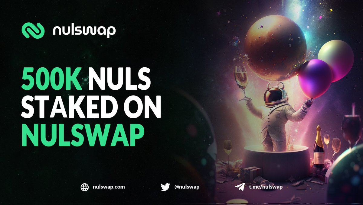 nulswap's tweet photo. More than 500k $NULS staked in #Nulswap? That's what we call REAL growth! 🔥🔥

This is just the beginning, folks. Keep your eyes peeled, because #Nulswap is going places ⚡️

#BSC #DeFi #Crypto #arb https://t.co/OuKQi1tWAk