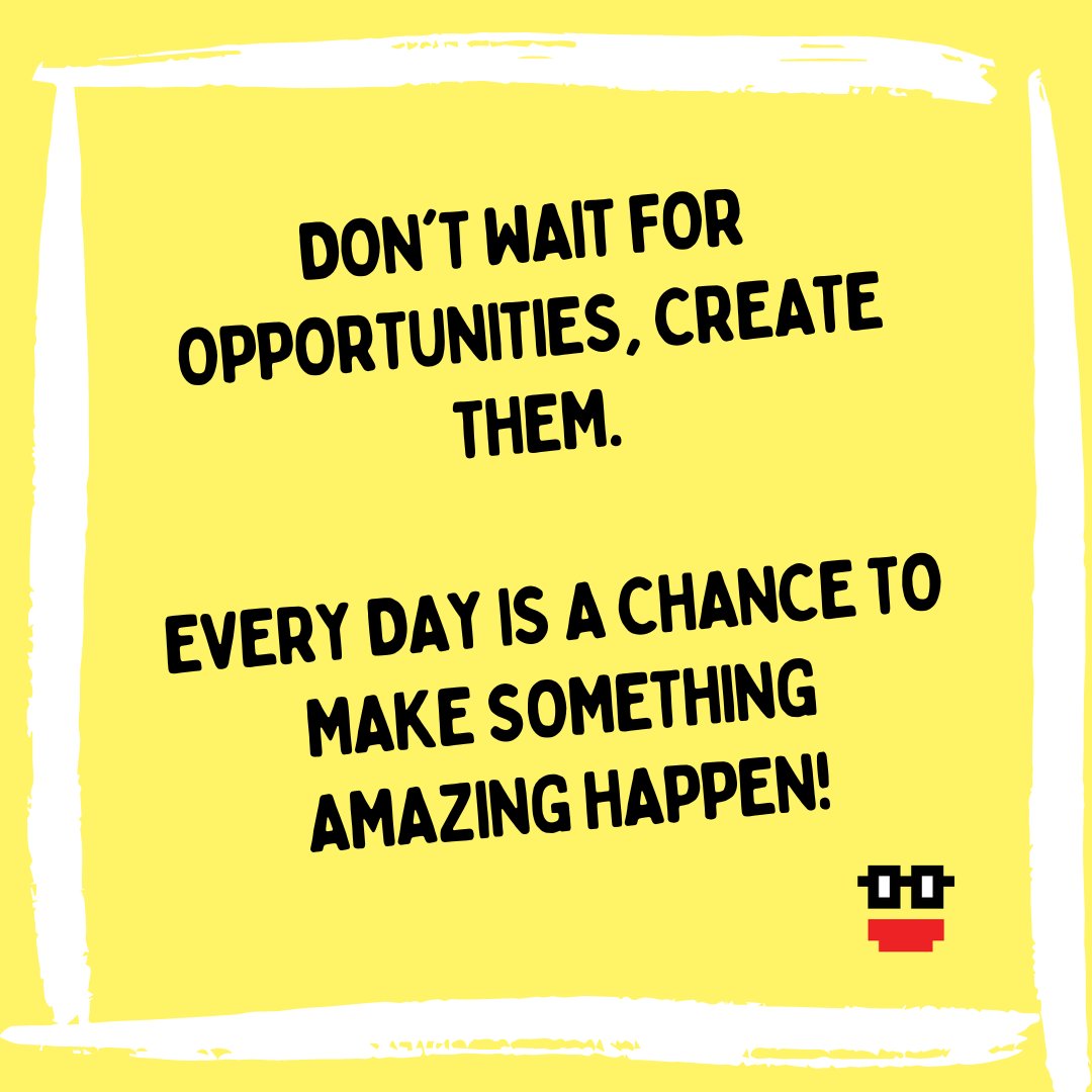 pixelizen's tweet photo. GM Fams, don't wait for opportunities, create them. Every day is a chance to make something amazing happen! ππ½
#Opportunities #CreateYourOwnDestiny #NFTForHope https://t.co/3mLAmTKER9