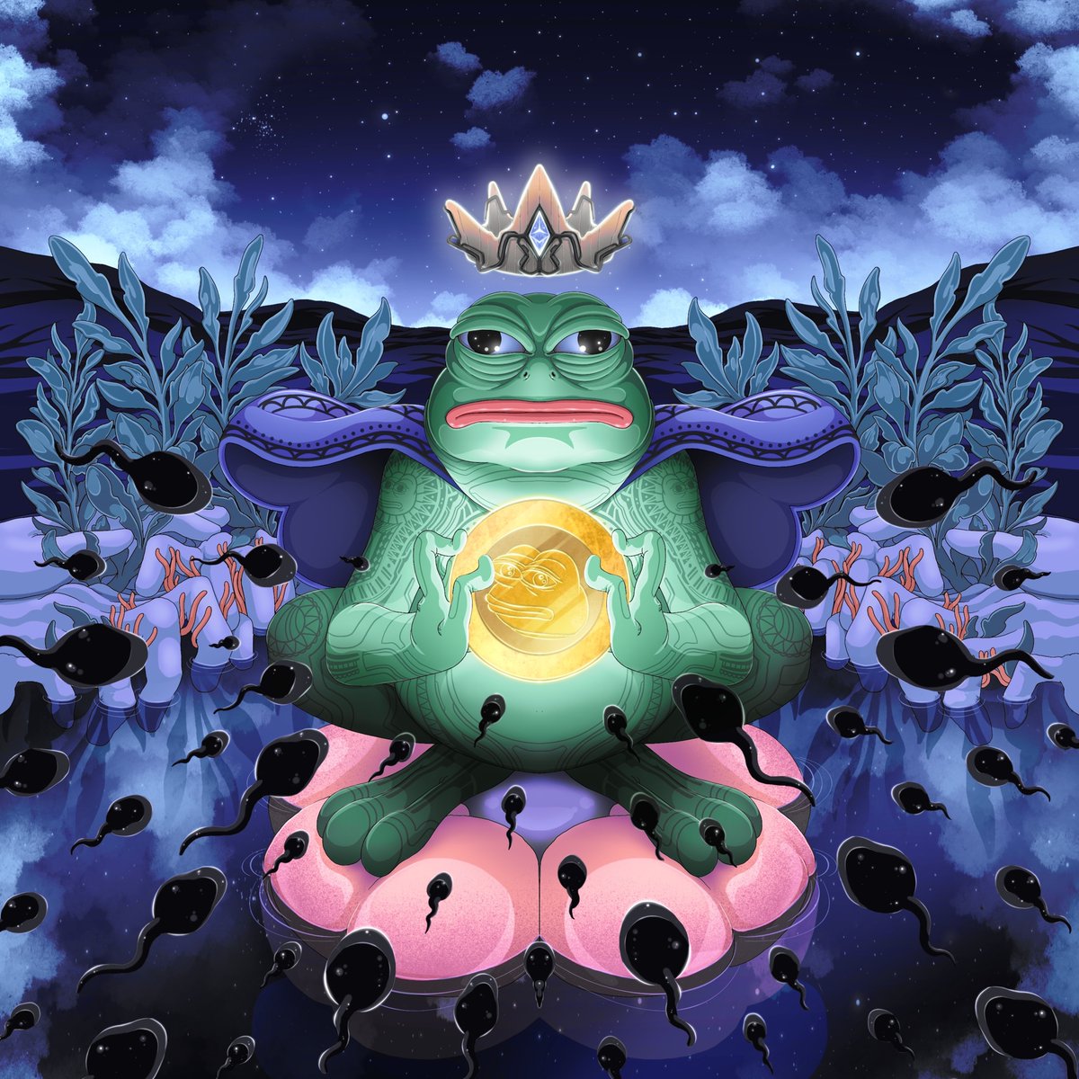 GM ☕️ " 420PEPE " 

Limited 420 Editions for a smokin' hot 69,696,969 $PEPE 🔥Giving away 10 editions🎁

To enter:
1⃣Follow🤝
2⃣Retweet🔄

Link below👇

#PepeCoin #PEPE #420Giveaway