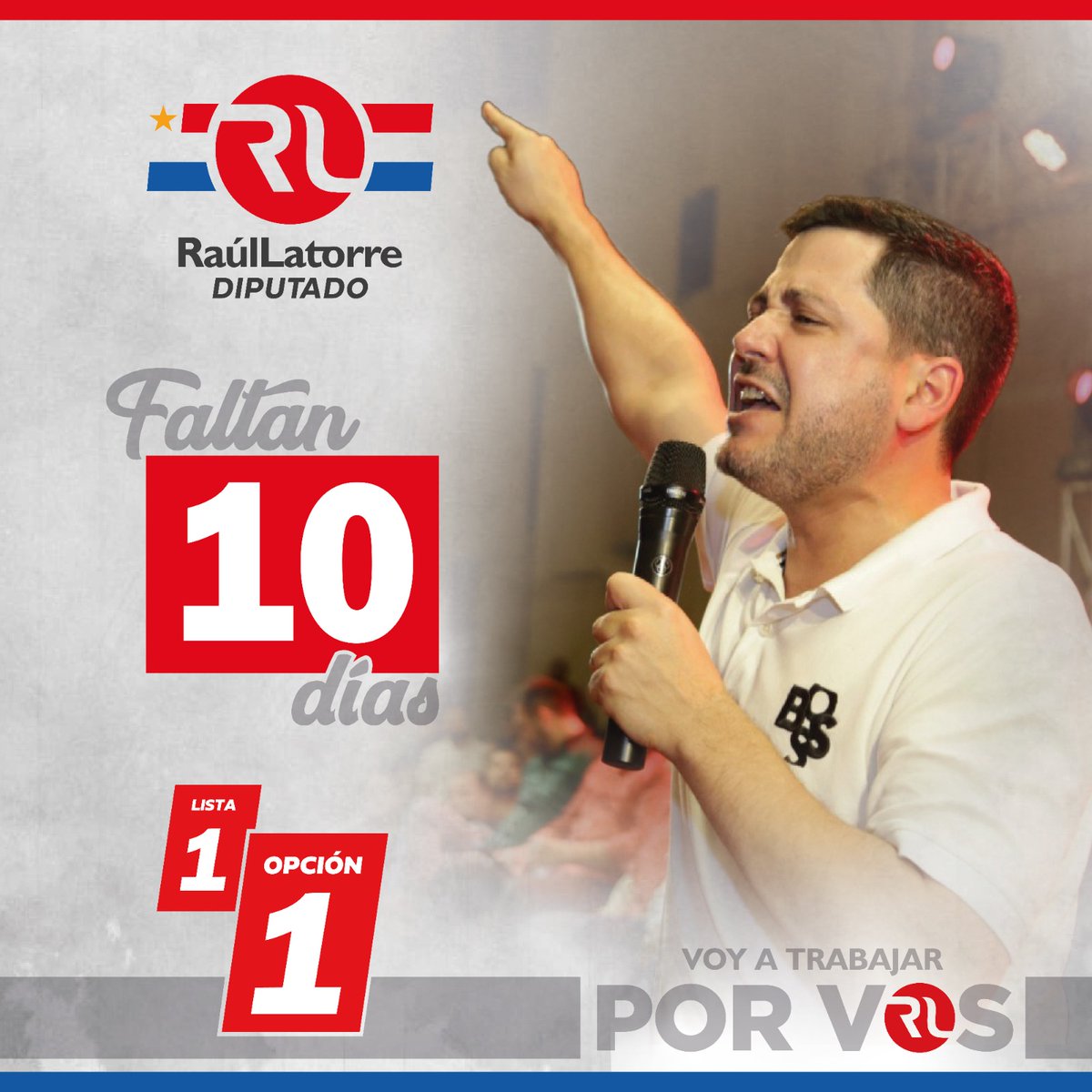 raulatorre's tweet photo. ¡10 DÍAS!
Para elegir seguir defendiendo la vida y la familia.
DIEZ DÍAS PARA VOTAR POR UN PARAGUAY MEJOR
#SantiPresidente #Lista1 #RaulLatorreDiputado #Opcion1 #LizaSenadora https://t.co/R1SK6j6qin