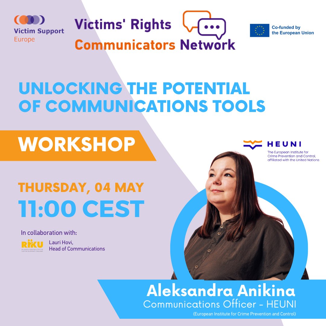 VictimSupportEU's tweet photo. ✅ Workshop: “Unlocking the potential of communication tools” | Registration now open (❗VSE Members Only❗)
#EUVictimsRights #VictimSupportEU #NationalVictimSupportFramework #EUVictimsRightsDirective #ShapingVictimSupportTogether #VRD #EESCPartnership #EESC #publication https://t.co/LqB2QMMGxs