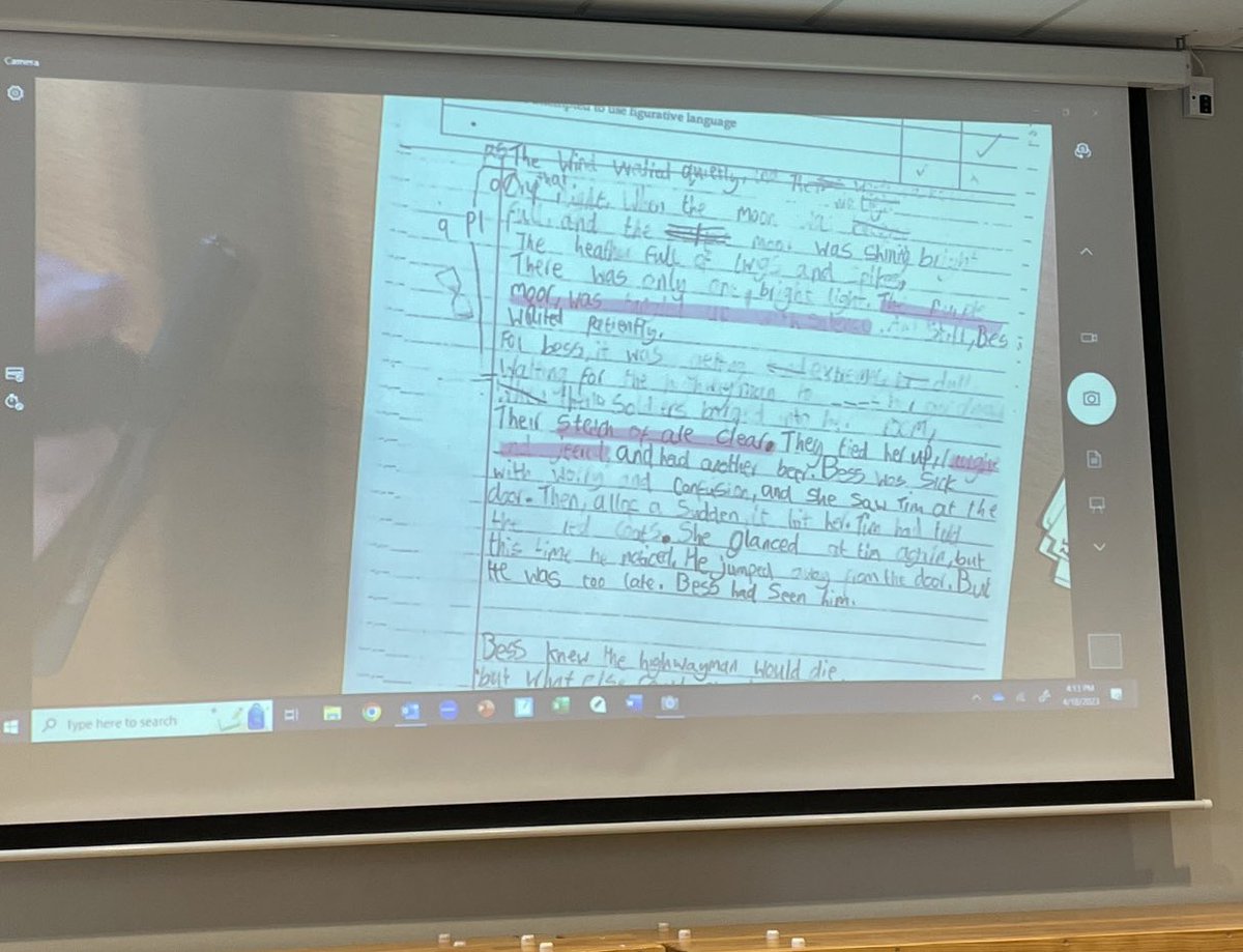 Effective live modelling by our English lead of the process of moderating writing using YG objectives and considering cohesion - helping to provide a shared understanding for class teachers #Moderation #Writing #education @BritamsNL