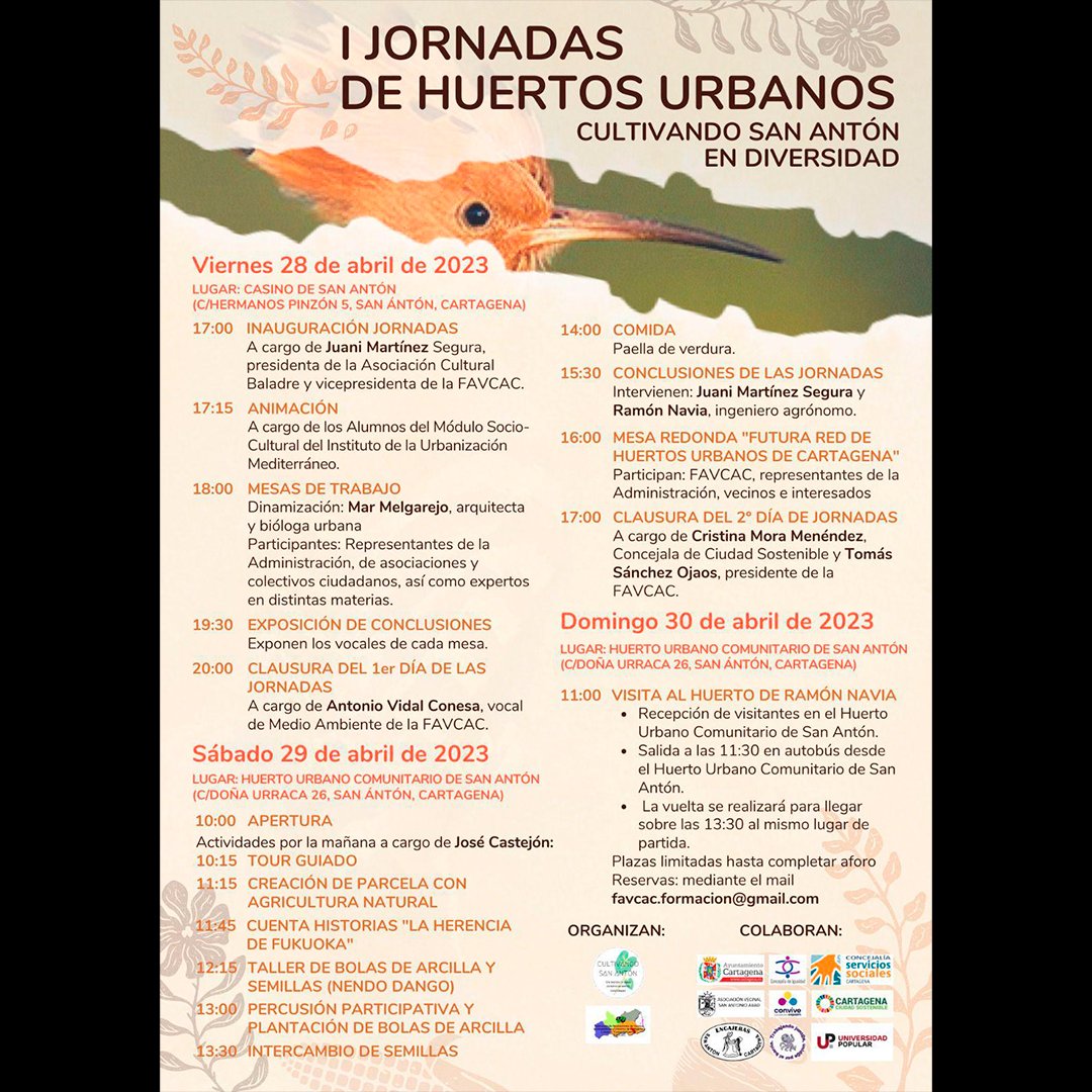 avvpsa's tweet photo. I Jornada de huertos urbanos
#poligonosantaanacartagena #construyendobarrio #avvpoligonosantaana #clubmayoresmayorazgo #dinotorresdealtatension #unlocalsocialyaenpoligonosantaana #FAVCAC #asociacionbaladre #sananton https://t.co/30gkQMasoR