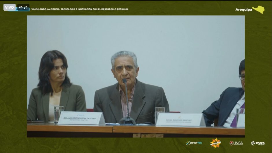 ConcytecPeru's tweet photo. Estamos transmitiendo #EnVIVO el Foro Regional: Vinculando la ciencia y tecnología e Innovación con el desarrollo regional.

Participa: https://t.co/X8uegU0C1D https://t.co/4OG80H6uKI