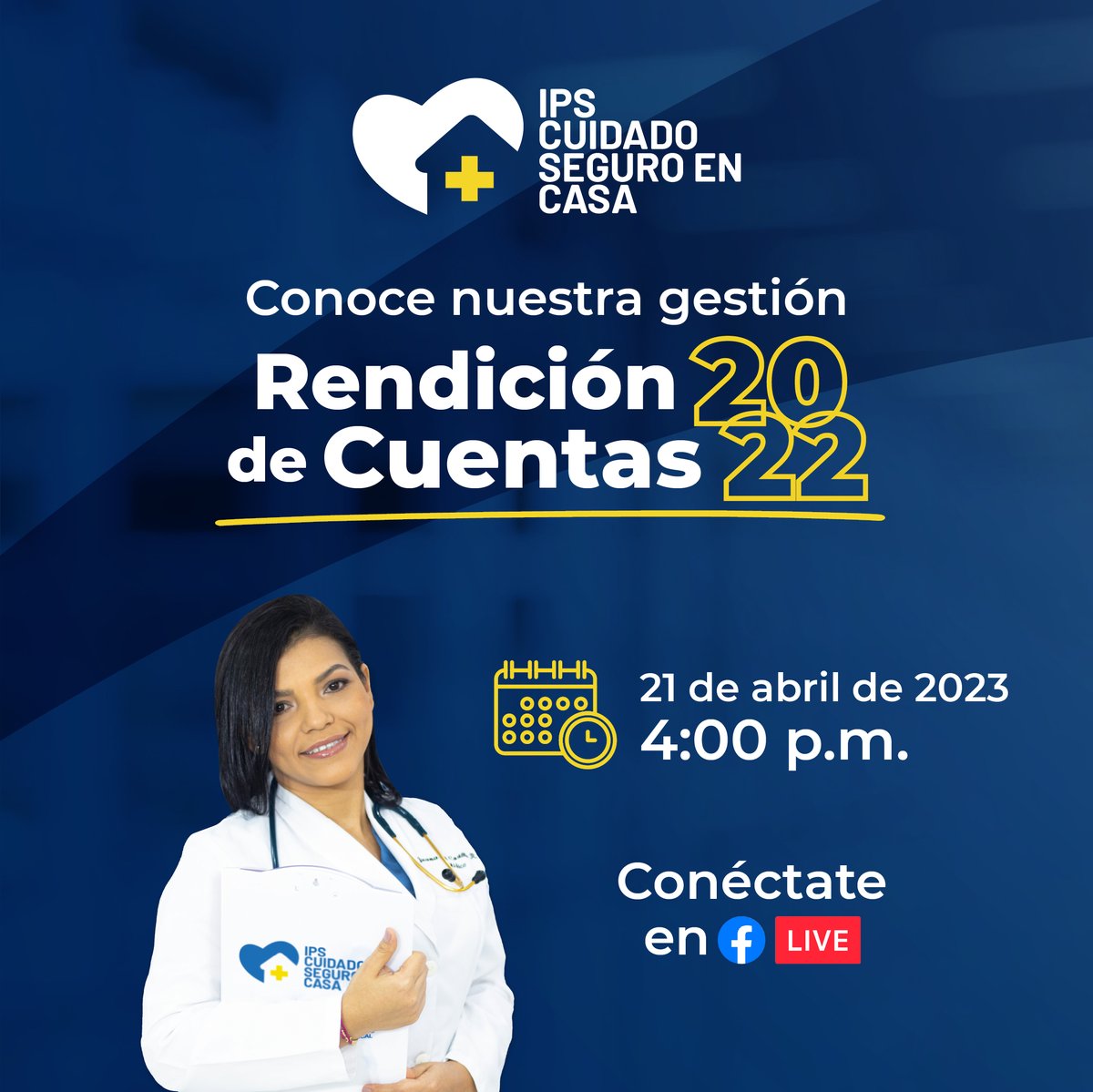 ¡Conéctate con nosotros mañana a las 𝟰:𝟬𝟬 𝗽.𝗺., a la transmisión en vivo de nuestra 𝗿𝗲𝗻𝗱𝗶𝗰𝗶𝗼́𝗻 𝗱𝗲 𝗰𝘂𝗲𝗻𝘁𝗮𝘀 𝗽𝘂́𝗯𝗹𝗶𝗰𝗮𝘀 𝟮𝟬𝟮𝟮!

¡Te esperamos!
#rendicióndeCuentas #trabajoenequipo #impactosocial #cuidadoseguroencasa