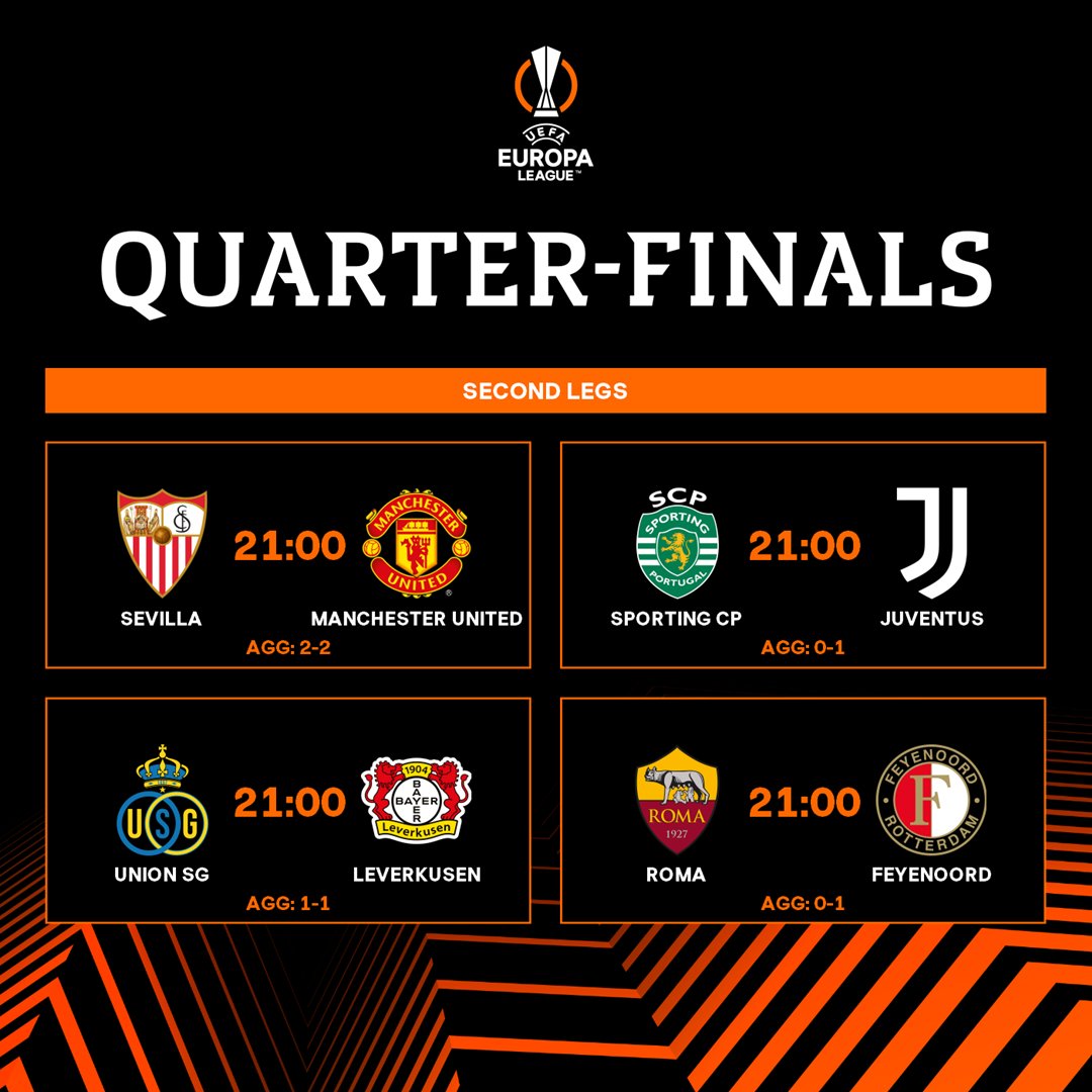 coachramoslive's tweet photo. #Predict &amp; #Win Is back Tonight #UEL ,4 teams to Semis? &amp; Any 2game score The 1st 10 Correct Prdctns will get 20K, #Terms; #Follow #Retweet 🔄 #Sub2ourYoutube.

#SevillaFCManUnited? #SportingvsJuve?,

Yo Prdns? #SEVMUN by @mtnug #Haaland #ARSSOU #SolarEclipse $PEPE #SpaceX #MUFC https://t.co/geMYhF2TBi