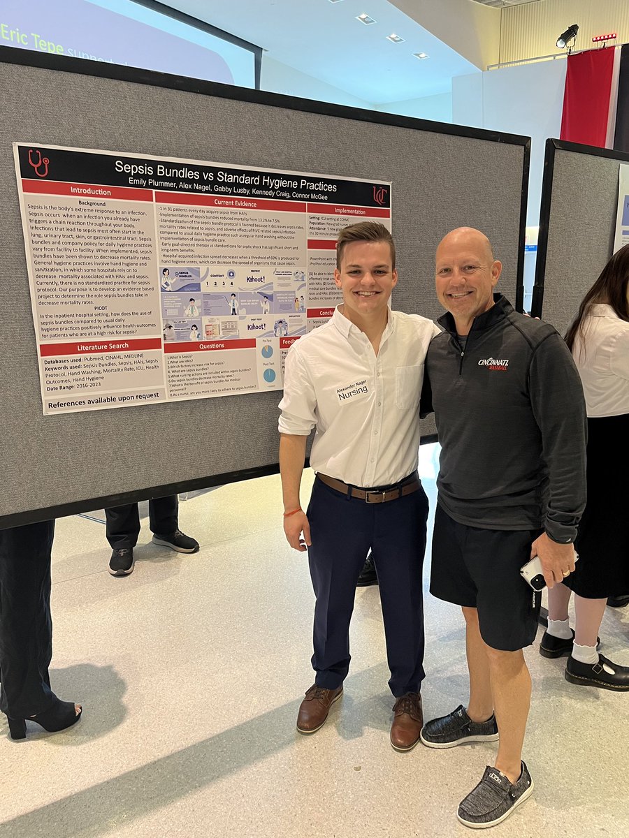 AndyNagel35's tweet image. Proud of this guy right here, our youngest, Alexander, will graduate next week from @uofcincy College of Nursing.  Today his group presenting their Capstone project!  
@UCnursing