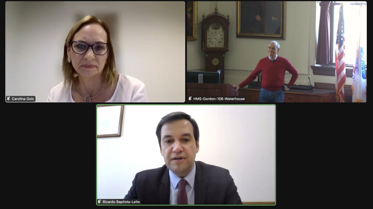 HarvardHSI's tweet photo. Carolina Goic and Ricardo Leite's final remarks at the #HSIHackathon23

- When thinking of solutions, think of patients: they need accessible, high-quality information.

- Aim to lower the burden of disease in the community, raise the QoL, and focus on prevention and cure. https://t.co/nCSqGAeVFg