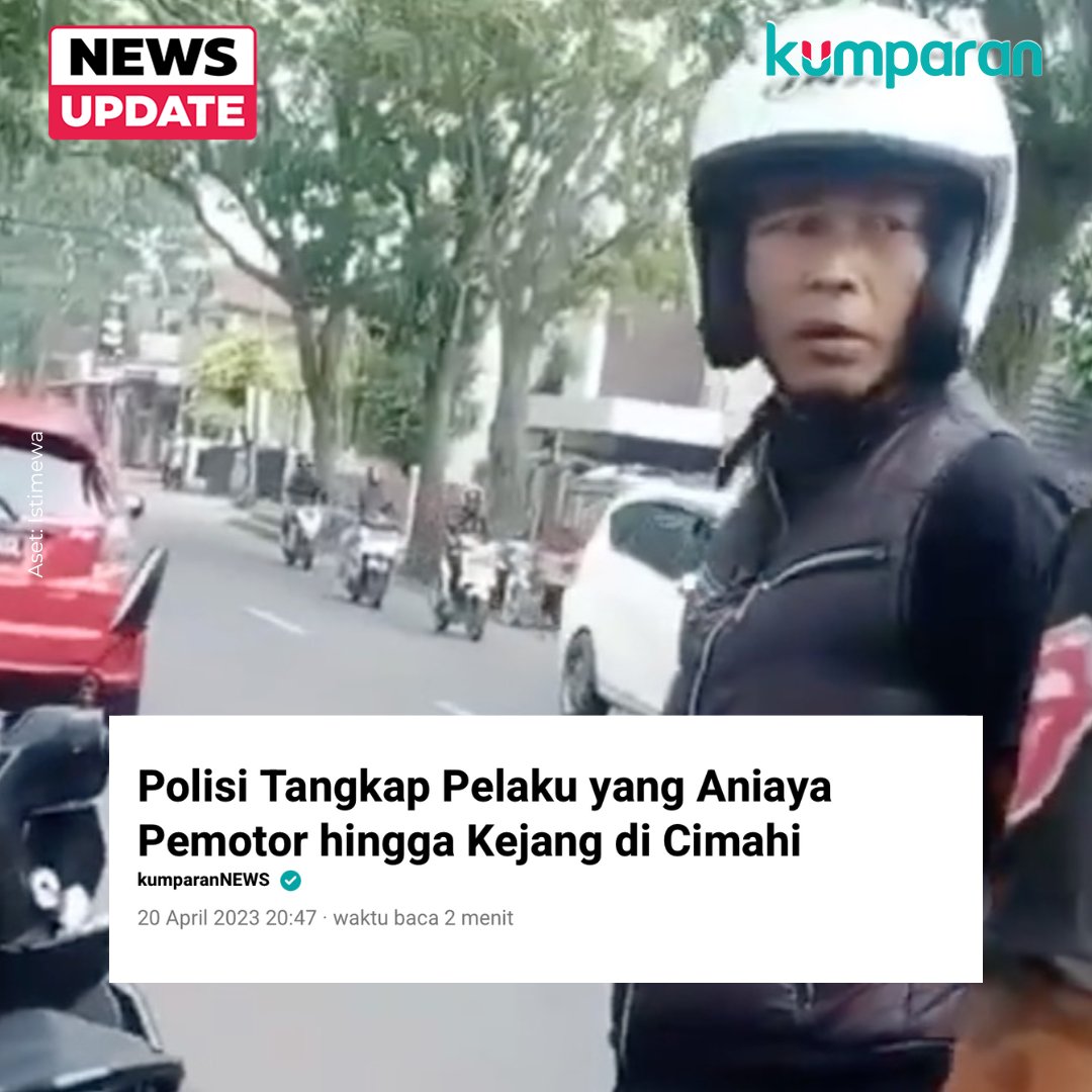 Tim gabungan Ditreskrimum Polda Jabar bersama Polres Cimahi menangkap W (46) pelaku penganiayaan seorang pemotor di Kota Cimahi hingga mengalami kejang-kejang. W ditangkap di wilayah Cianjur, Jawa Barat. #newsupdate #update #news #storyshot bit.ly/3Lha7OY