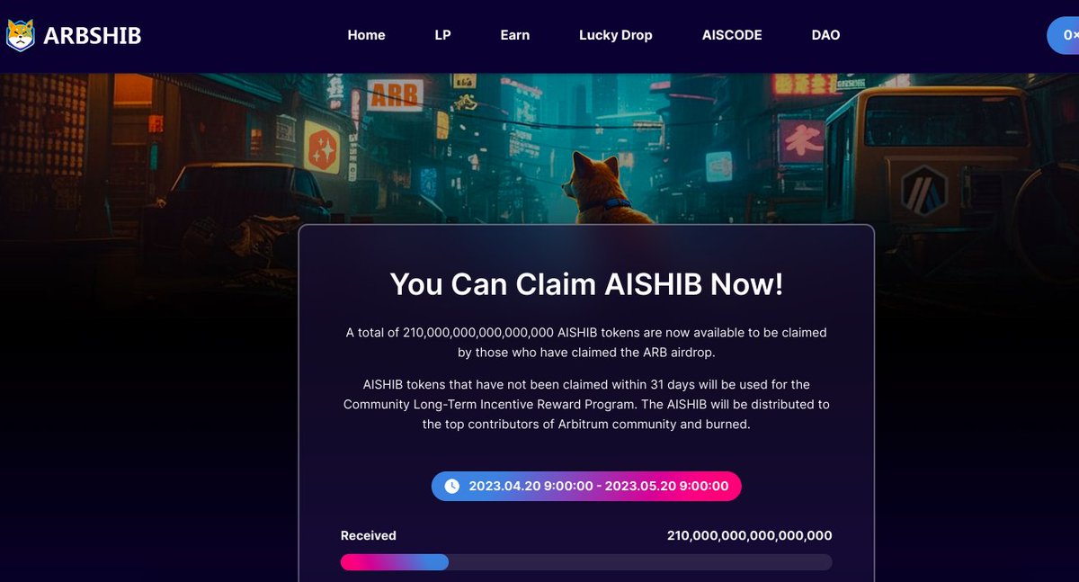 Arb airdrop alanlara #AIDOGE dan sonra #AISHIB  de #Airdrop verdi   
claim link 👉arbshib.io/?ref=0x2e2f379…