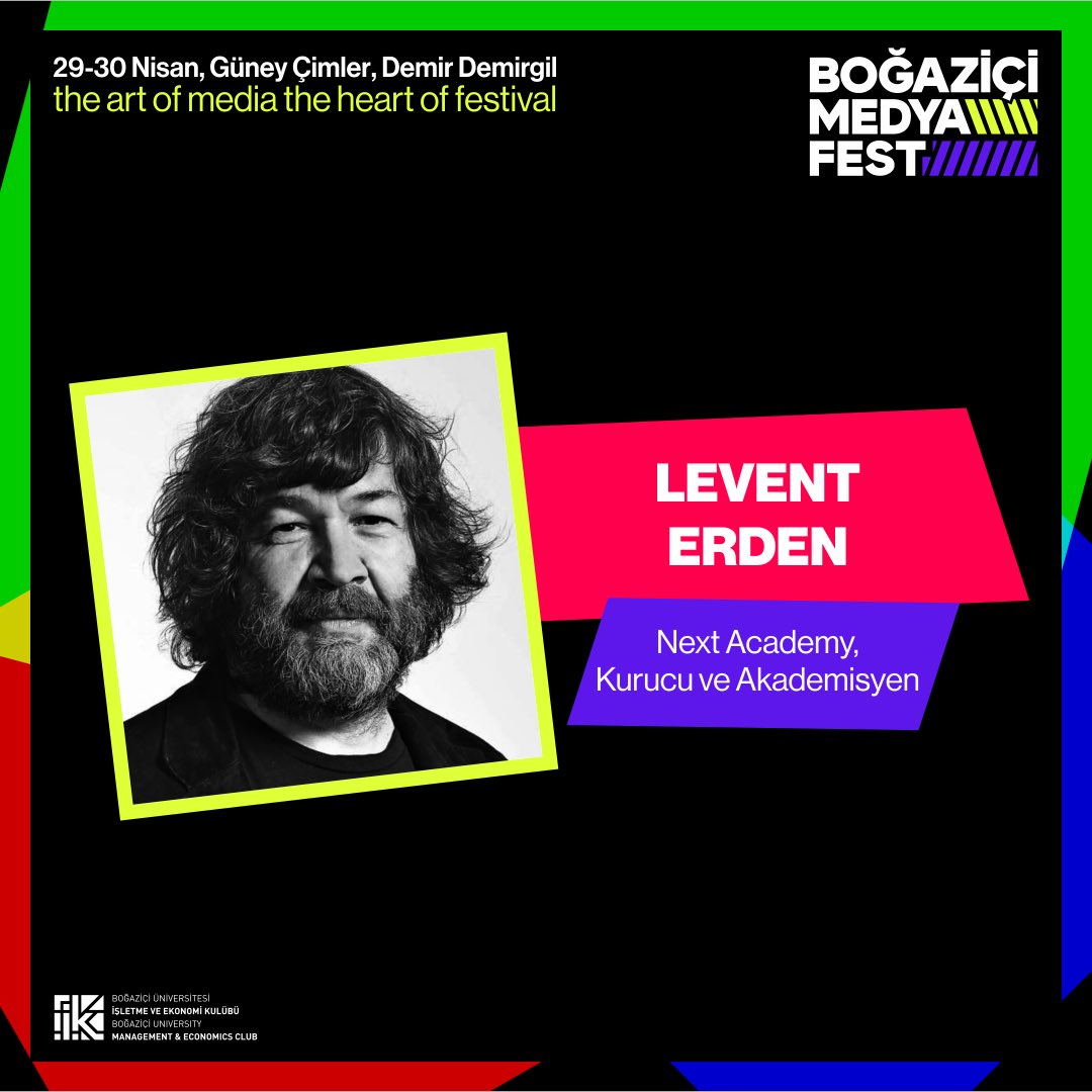 Next Academy kurucusu ve akademisyeni olan, medyanın birçok farklı alanında öncü çalışmalarda bulunmuş Levent Erden bizlerle olacak!

Bu oturumun sana katacağı çok şey var! Bilet linki: biletino.com/tr/e-me0/bogaz…