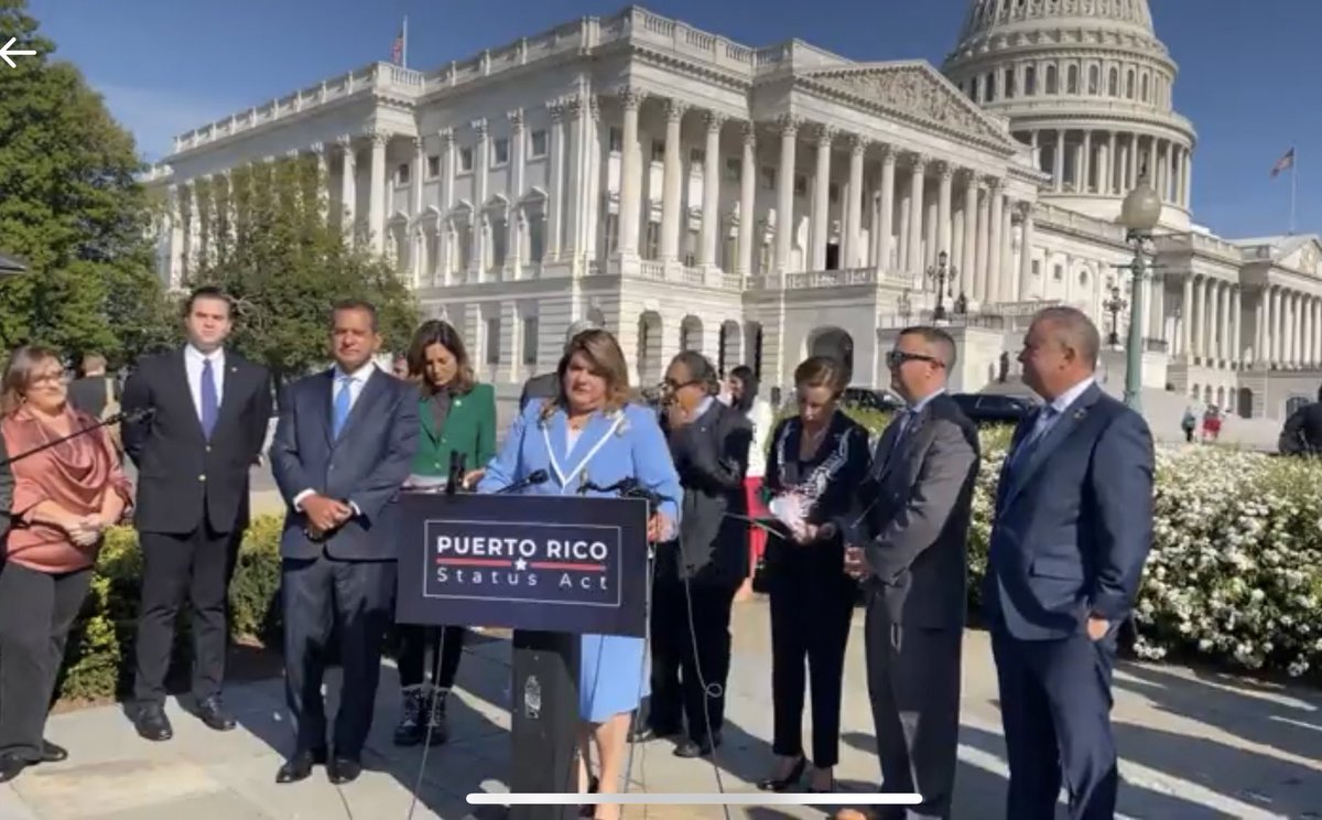PuertoRico51st's tweet image. BREAKING NEWS! #PuertoRicoStatusAct reintroduced in Congress today with bipartisan support! Big step forward to continue momentum after the bill’s historic house passage last December. #StopTheColony #LetPuertoRicoDecide! Watch the press conference here👇m.facebook.com/events/2035815…
