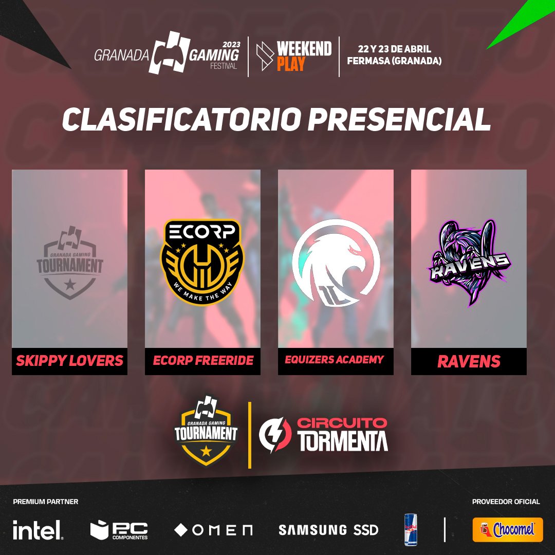 <a href="/TormentaVALes/">Circuito Tormenta | VALORANT</a> <a href="/KirinGamingClub/">Kirin Gaming</a> @dimonisesports <a href="/GProjectTeamES/">Team Gaming Project</a> @BPLaSalle ¡Que no pare la fiesta! ¡Bienvenidos a nuestra parada! 🔥 

💣Skippy Lovers
💣<a href="/ECORP_ES/">ECORP</a>    
💣<a href="/eQuizersEC/">eQuizers</a>   
💣<a href="/Ravens_val/">Ravens</a>