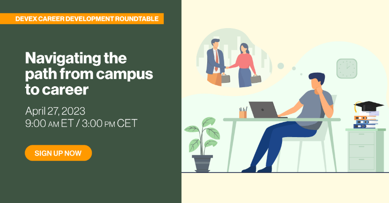 devex's tweet photo. 🚨HAPPENING TOMORROW🚨From tips on making the most of informational interviews to discussing what recruiters look for in a fresh graduate’s CV, don’t miss the opportunity to take part in our free roundtable event on how to start your career in global development after graduation.