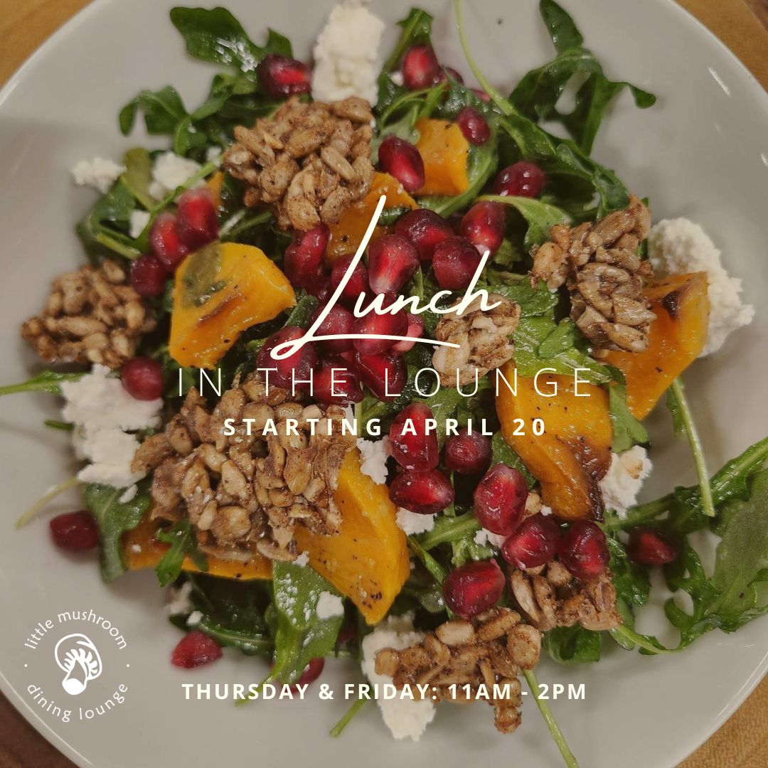 Today's the day! Join us for #LunchintheLounge on Thursdays and Fridays. Sandwiches, soups and salads. 
See you there!