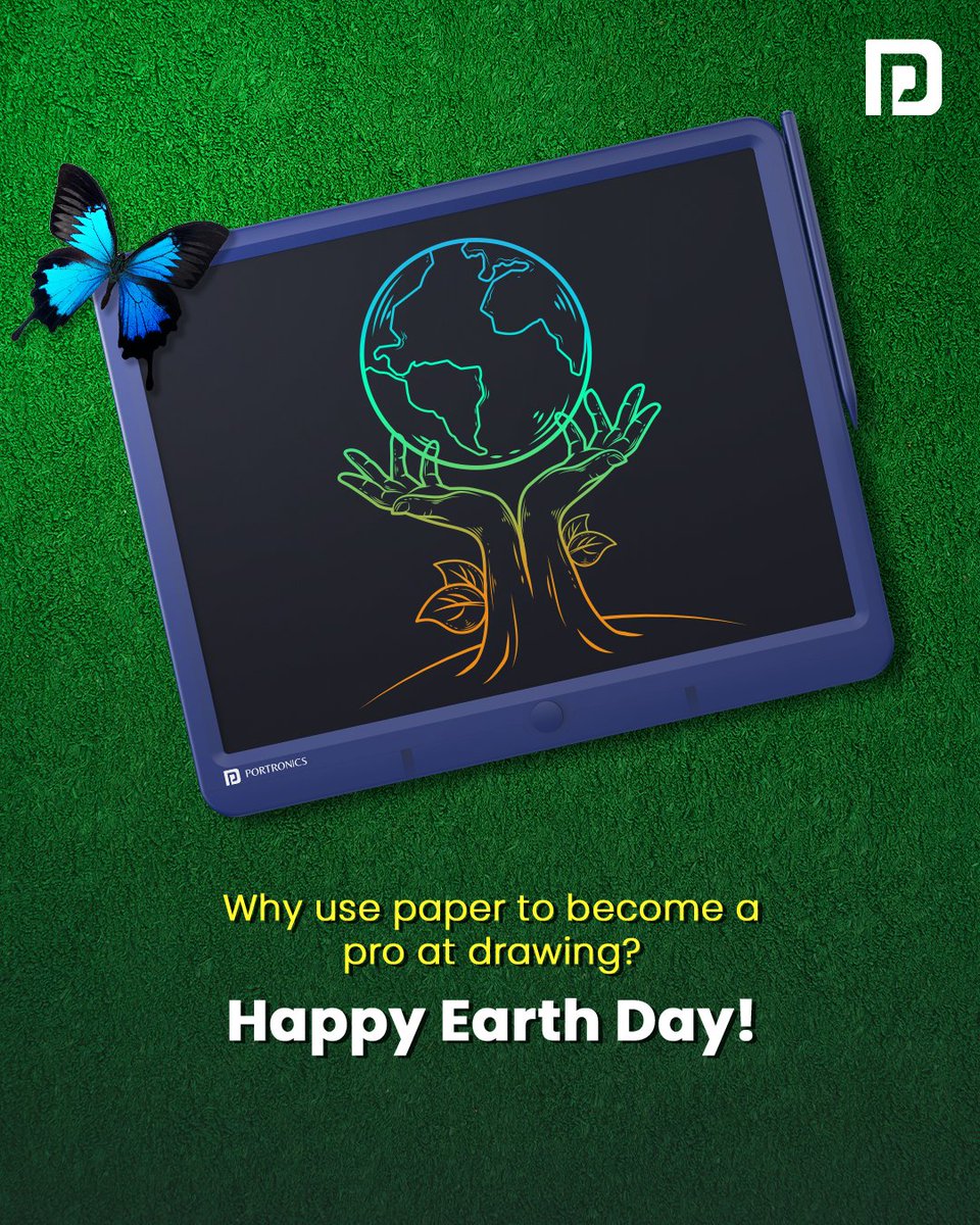 Portronics's tweet photo. Still using paper for drawing in the digital era? This Earth Day, make the switch from paper to our environment-friendly LCD writing pads and preserve our mother Earth.
#EarthDay #Ruffpad #LCDWritingPad #Portronics #PortronicsIndia https://t.co/gwLuaunMwj