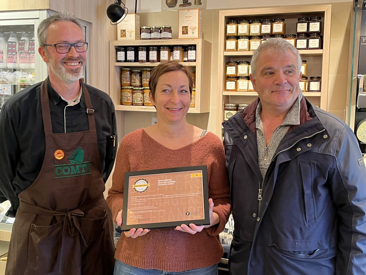 Fromagers de France (@fromagers) on Twitter photo Ravis d’avoir remis notre charte qualité à Arnauld DUFOUR de Fromage & Saveurs à Houdan. La reconnaissance d’un engagement tourné vers la qualité. Qualité des produits et des services mais également vers le développement durable et ses enjeux. <a href="/CGAD_france/">CGAD</a> <a href="/cniel/">CNIEL</a> Ravis d’avoir remis notre charte qualité à Arnauld DUFOUR de Fromage & Saveurs à Houdan. La reconnaissance d’un engagement tourné vers la qualité. Qualité des produits et des services mais également vers le développement durable et ses enjeux. <a href="/CGAD_france/">CGAD</a> <a href="/cniel/">CNIEL</a>