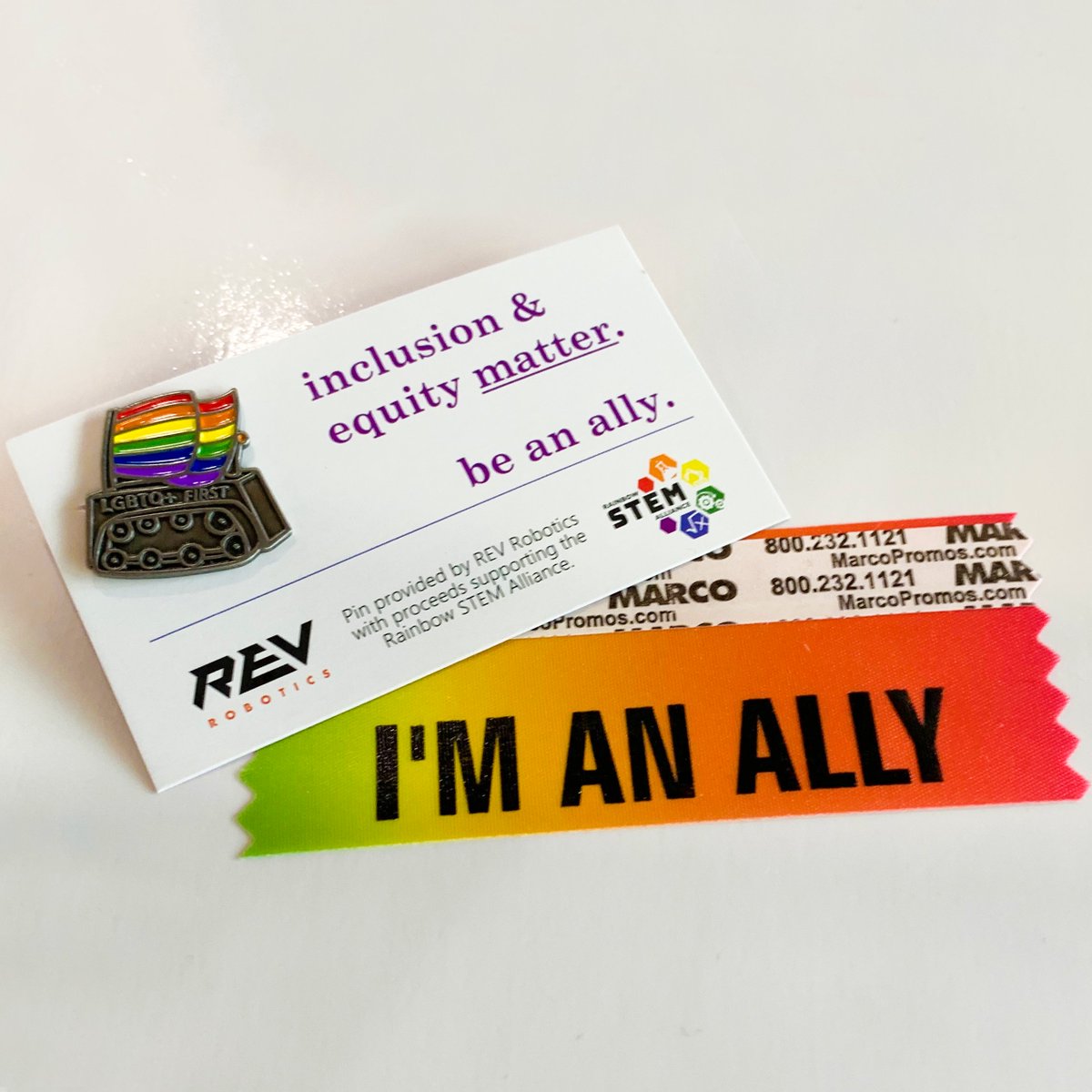 Inclusion and equity matter. Be an ally. Stop by the REV Robotics FRC & FTC Booth for your pin and ribbon at #FIRSTChamp in Houston. #MoreThanRobots #IAmMoreThan