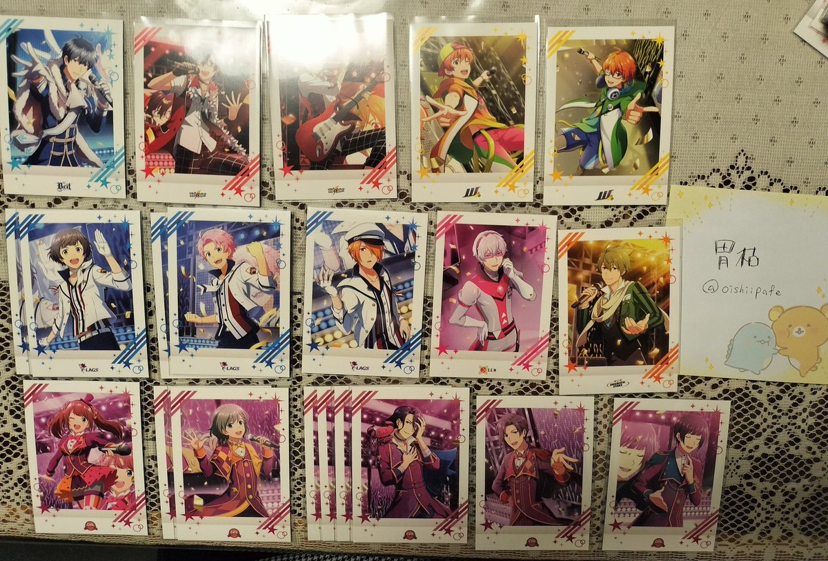 oishiipafe's tweet photo. SideM ぱしゃこれ 交換

譲）画像参照(ツリーに詳しく✍️)

求）1弾英雄、定価(90円/枚)+送料＞＞＞ツイフィに提示しているSideMの推しの何か

弾違いOK👌1枚からの交換も歓迎！
検索からもお気軽にお声かけください〜 https://t.co/aLKus9dXTg